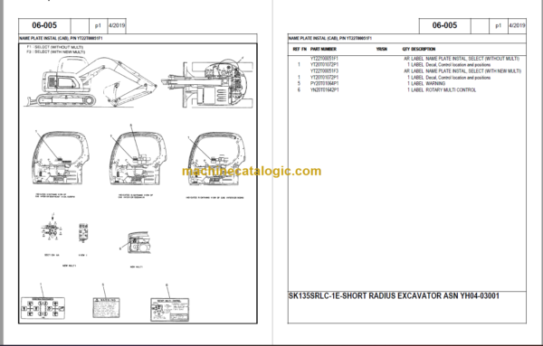 KOBELCO SK135SRLC-1E PARTS CATALOG