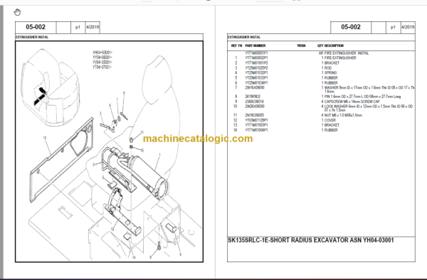 KOBELCO SK135SRLC-1E PARTS CATALOG