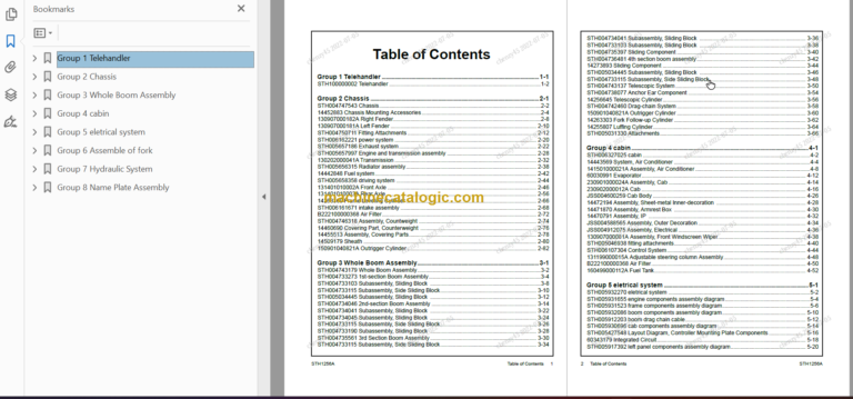 SANY STH1256A PARTS BOOK