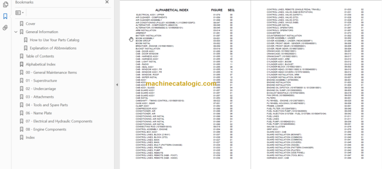 KOBELCO SK170-8 TIER 3 ROPS PARTS CATALOG