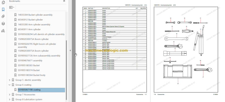SANY SY980H Parts Book