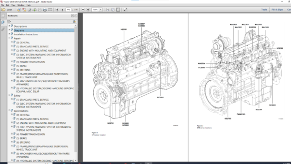 Volvo Motor Graders Service Manual, Parts Manual