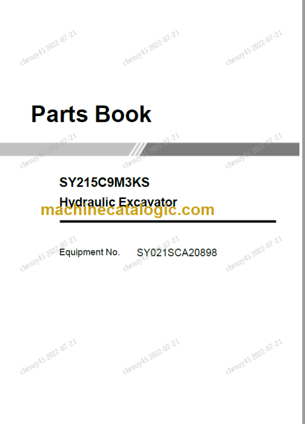 SANY SY215 Parts Book