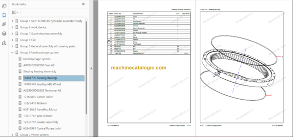 SANY SY215 Parts Book