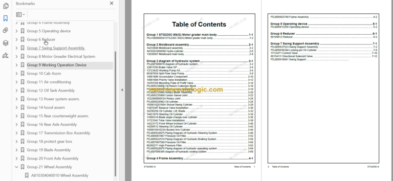 SANY STG230C-8 Parts Book