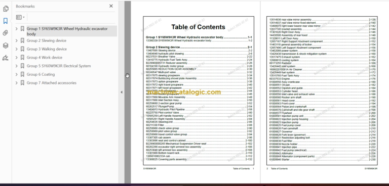 SANY SY65W Parts Book