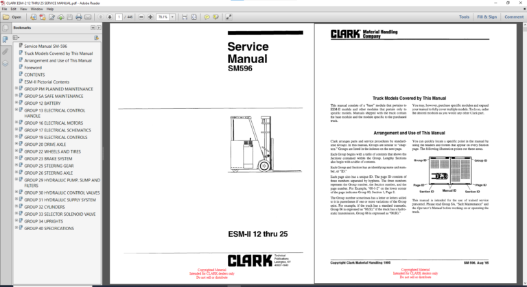 CLARK PDF MANUAL SET PMA-SM-OH (USA)