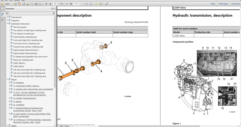 Volvo Wheel Loader Service and Parts Manual