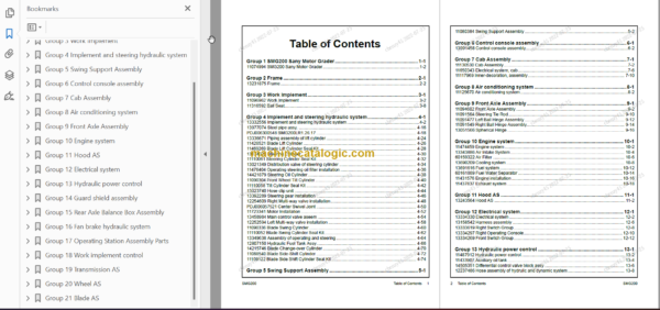 SANY SMG200 PARTS BOOK