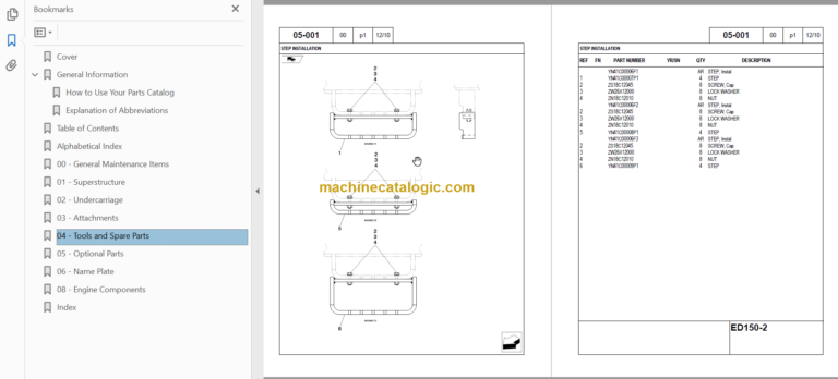 KOBELCO ED150-2 PARTS CATALOG