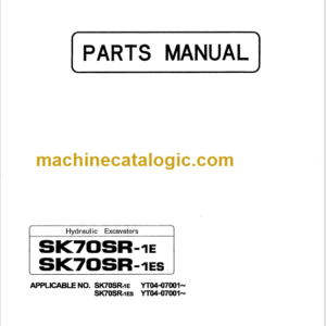 KOBELCO SK70SR-1E SK70SR-1ES PARTS MANUAL