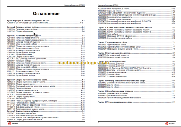 SANY SRT95C Parts book Russian