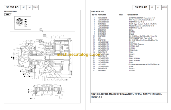 KOBELCO SK210-9 TIER4 PARTS CATALOG