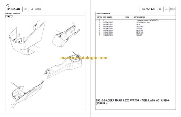 KOBELCO SK210-9 TIER4 PARTS CATALOG