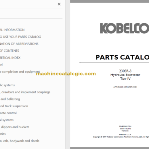 KOBELCO 230SR-3 TIER IV PARTS CATALOG