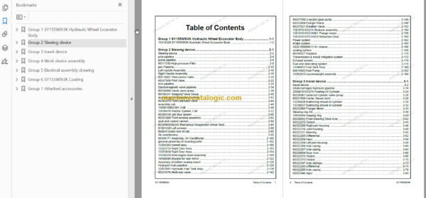 SANY SY155W Parts Book
