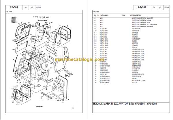 KOBELCO SK120LC PARTS MANUAL