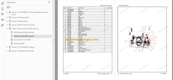 SANY SY155W Parts Book