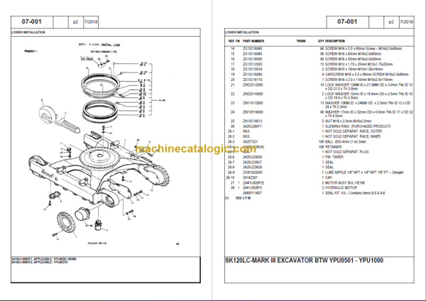 KOBELCO SK120LC PARTS MANUAL