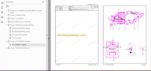 SANY SY155W Parts Book