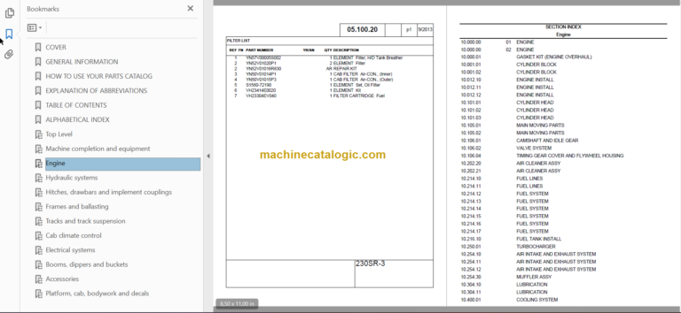 KOBELCO 230SR-3 TIER IV PARTS CATALOG