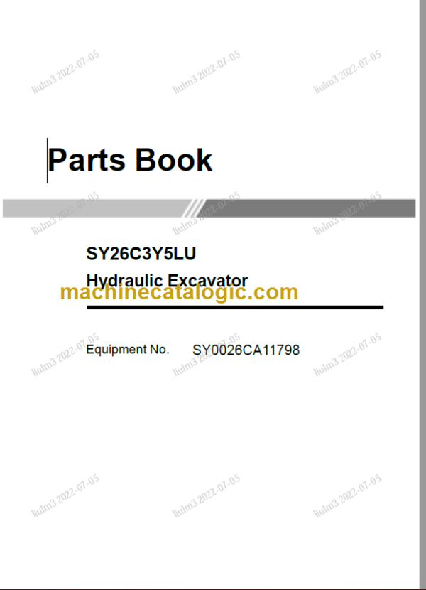 SANY SY26U PARTS MANUAL