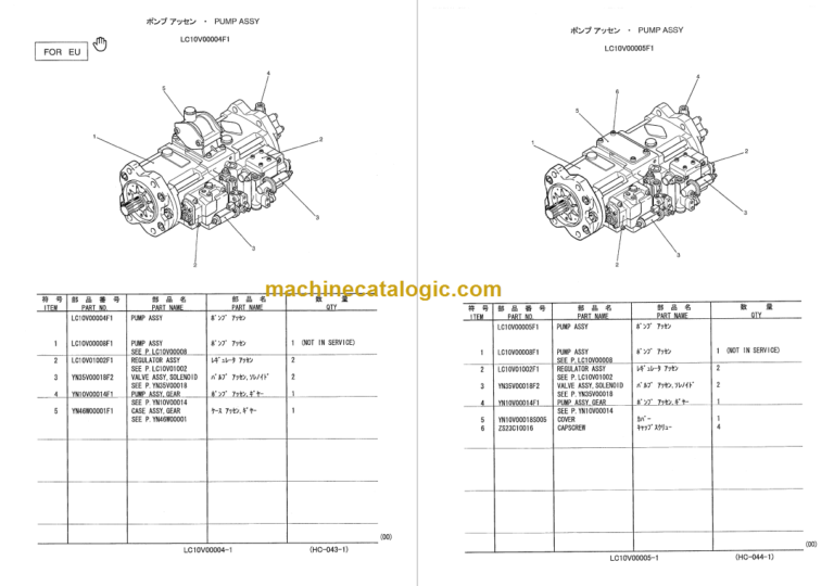 KOBELCO SK330 SK330LC MARK VI PARTS MANUAL