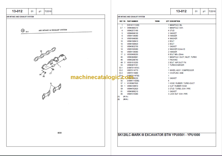 KOBELCO SK120LC-MARK III PARTS CATALOG