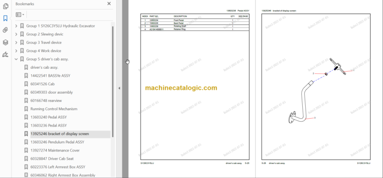 SANY SY26U PARTS MANUAL
