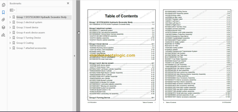 SANY SY375H Parts Book