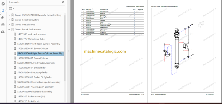 SANY SY375H Parts Book