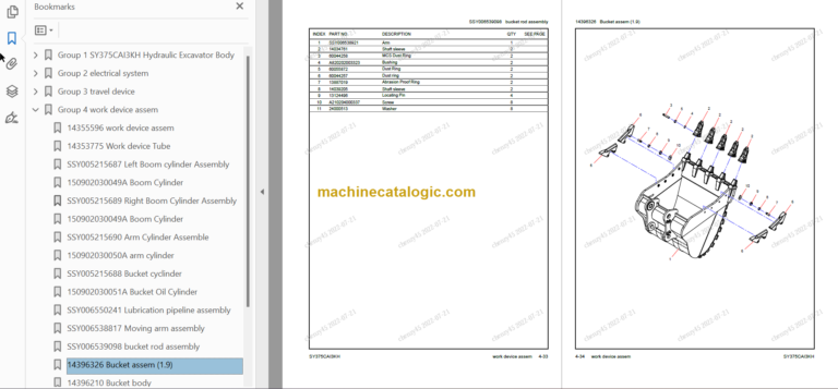 SANY SY375H Parts Book