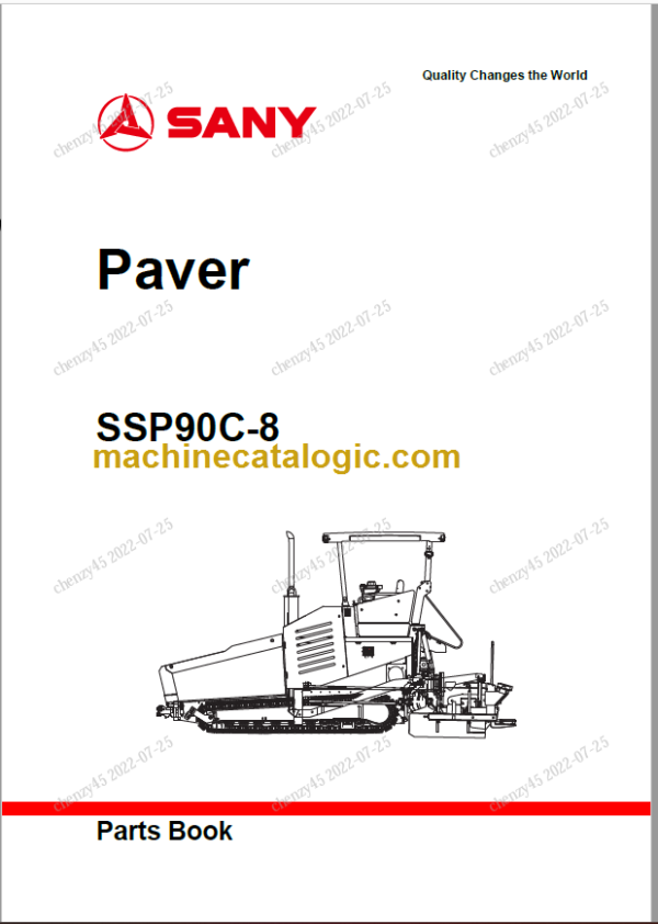 SANY SSP90C-8 Parts Book