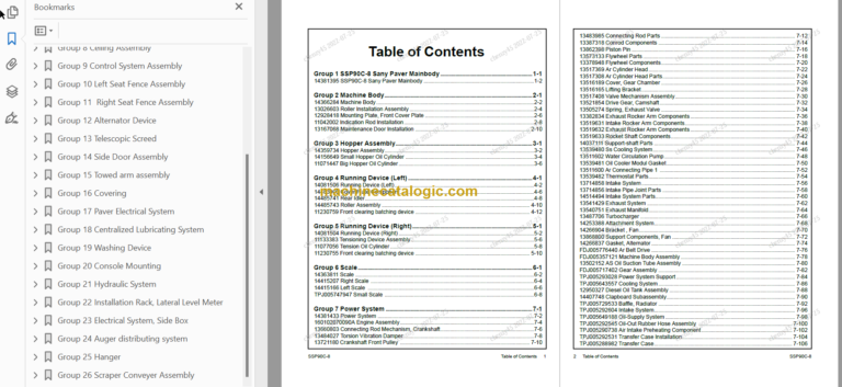 SANY SSP90C-8 Parts Book