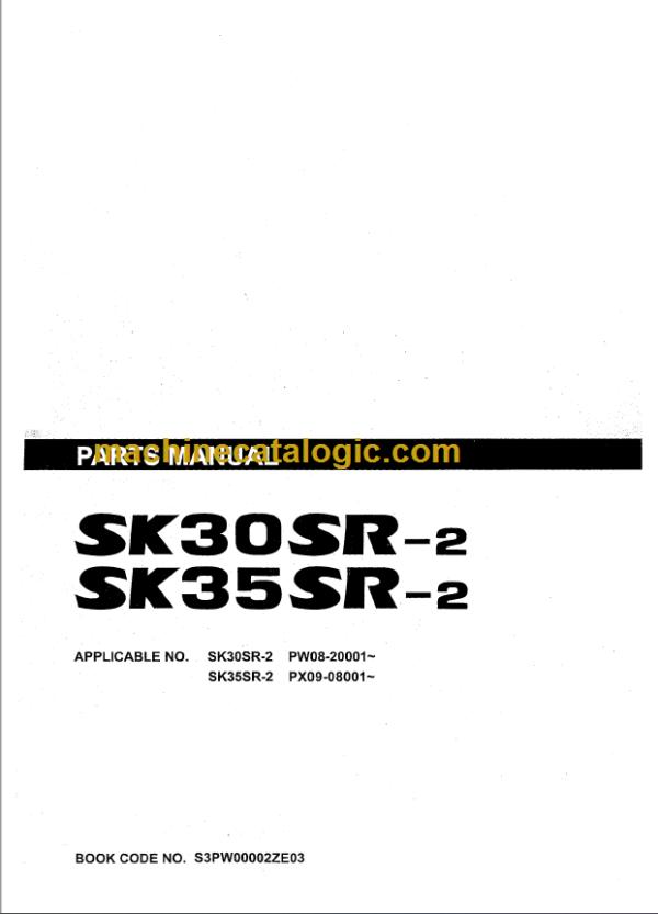 KOBELCO SK30SR-2 SK35SR-2 PARTS MANUAL