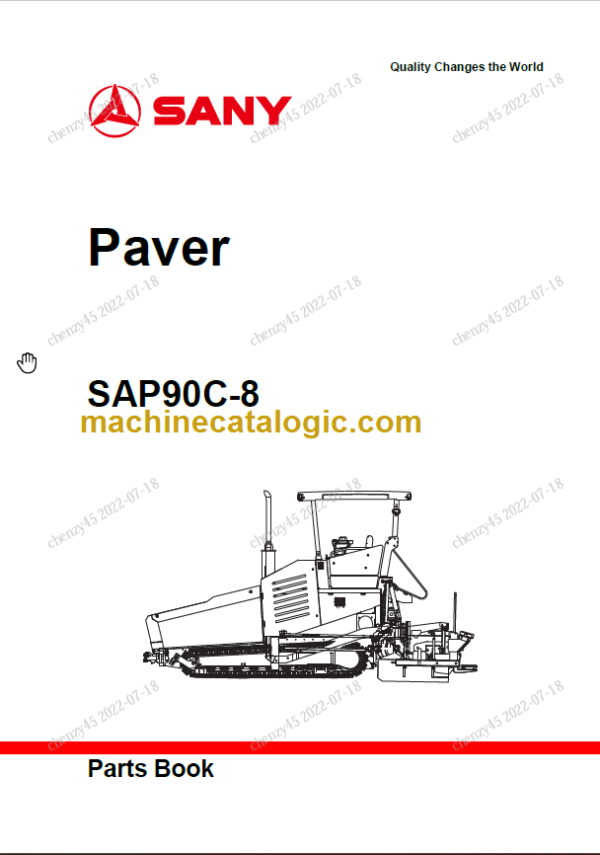 SANY SAP90C-8 PARTS BOOK