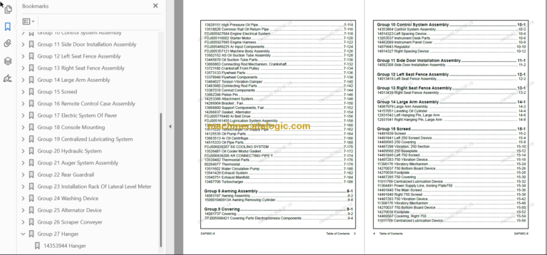 SANY SAP90C-8 PARTS BOOK