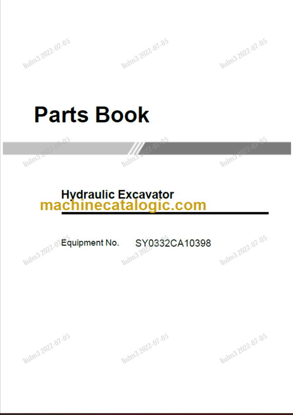 SANY SY330H Parts Book