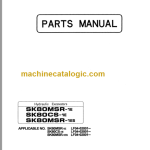 KOBELCO SK80MSR-1E SK80CS-1E PARTS MANUAL