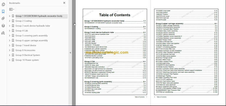 SANY SY330H Parts Book