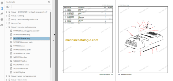 SANY SY330H Parts Book