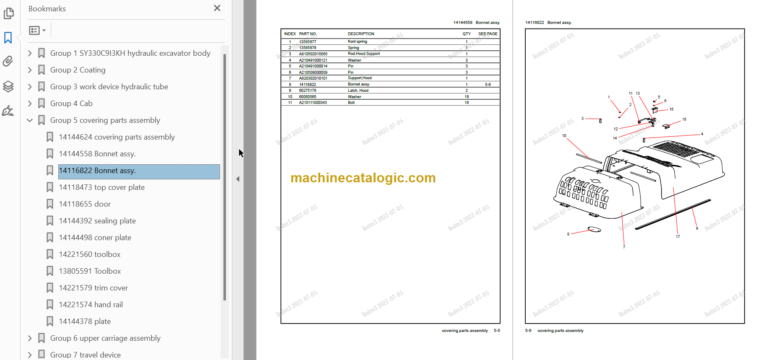 SANY SY330H Parts Book