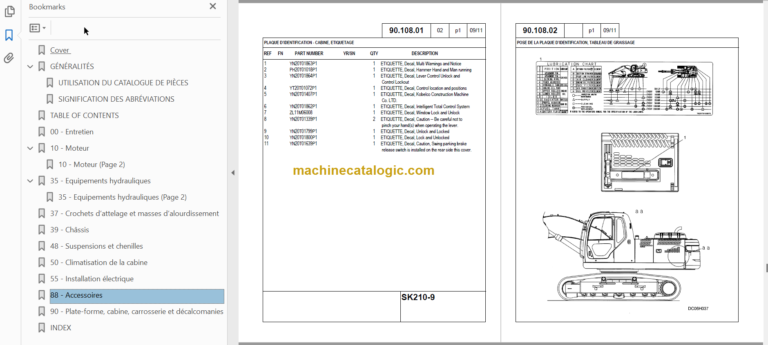 KOBELCO SK210-9 Acera Mark 9 PARTS CATALOG FR
