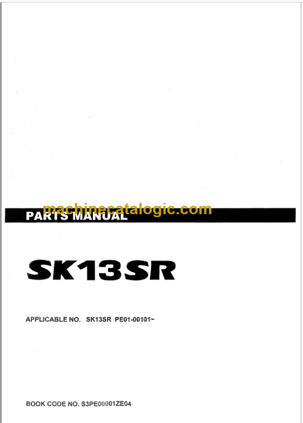 KOBELCO SK13SR PARTS MANUAL