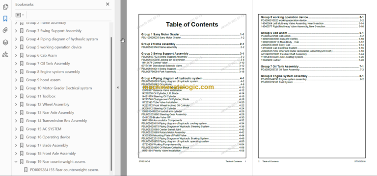 SANY STG190C-8 PARTS BOOK