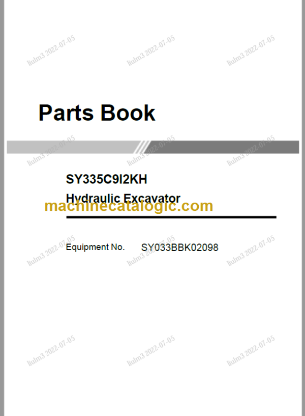 SANY SY335 Parts Book