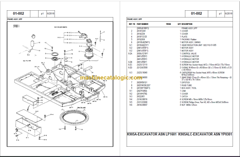 KOBELCO K905A K905ALC PARTS MANUAL