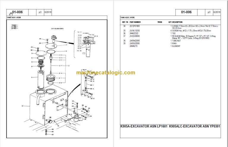 KOBELCO K905A K905ALC PARTS MANUAL