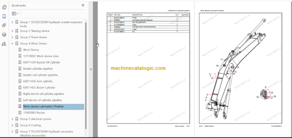 SANY SY335 Parts Book