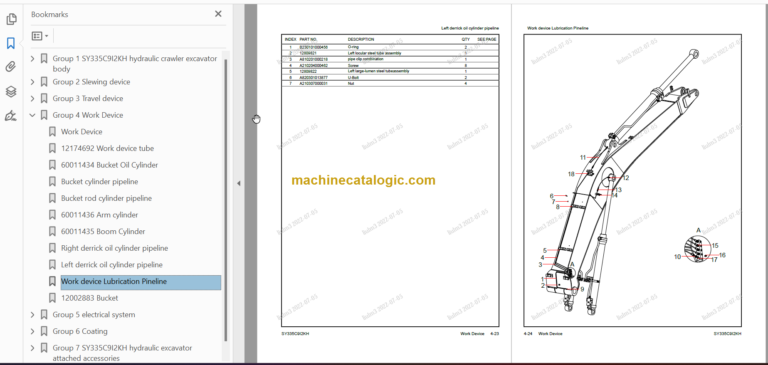 SANY SY335 Parts Book